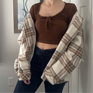 Garage Cream Quilted Jacket Lined